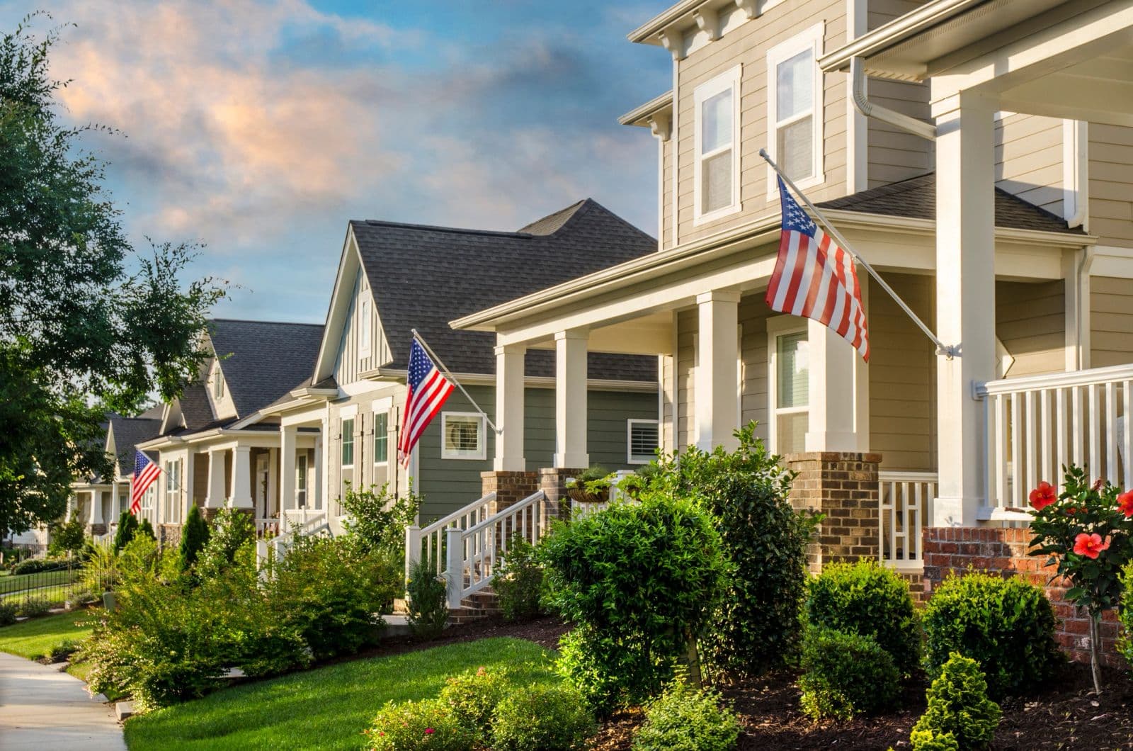 Suburban homes representing homeowners insurance coverage