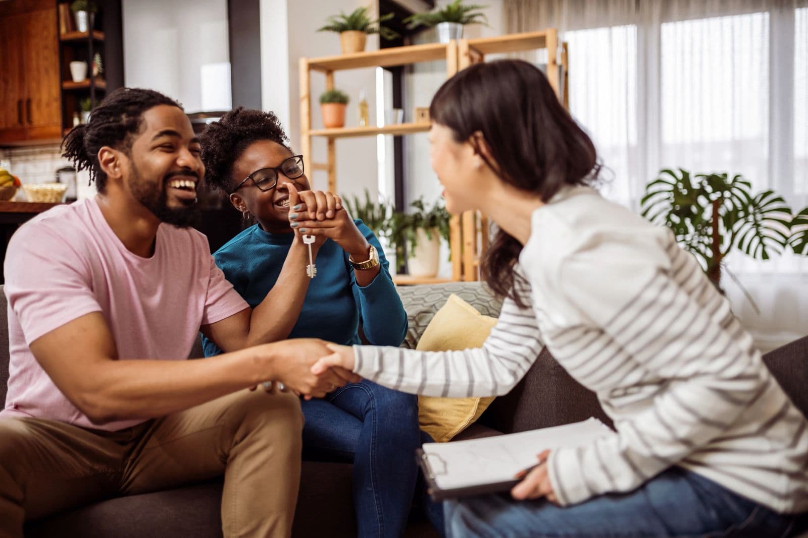 Couple in a living space representing renters insurance